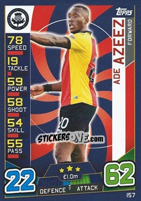 Sticker Ade Azeez - SPFL 2016-2017. Match Attax n. 157 - Topps