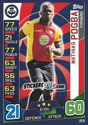 Sticker Mathias Pogba - SPFL 2016-2017. Match Attax n. 159 - Topps