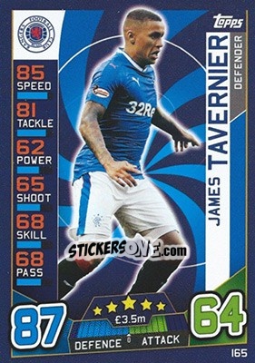 Sticker James Tavernier - SPFL 2016-2017. Match Attax n. 165 - Topps