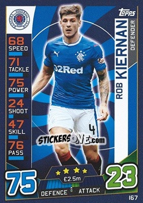 Sticker Rob Kiernan - SPFL 2016-2017. Match Attax n. 167 - Topps