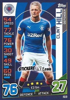 Sticker Clint Hill - SPFL 2016-2017. Match Attax n. 169 - Topps