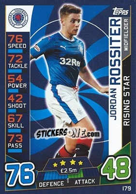 Sticker Jordan Rossiter - SPFL 2016-2017. Match Attax n. 179 - Topps
