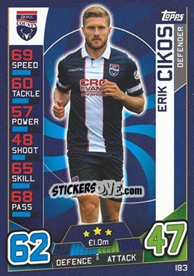 Sticker Erik Cikoš - SPFL 2016-2017. Match Attax - Topps