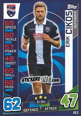 Sticker Erik Cikoš - SPFL 2016-2017. Match Attax n. 183 - Topps