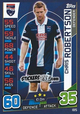 Sticker Chris Robertson - SPFL 2016-2017. Match Attax n. 185 - Topps