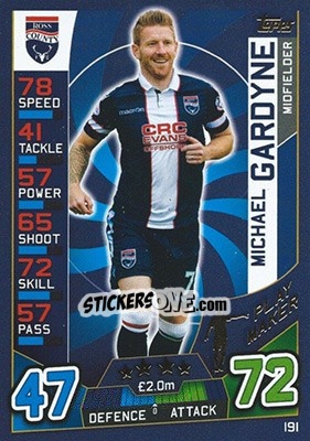 Sticker Michael Gardyne - SPFL 2016-2017. Match Attax n. 191 - Topps