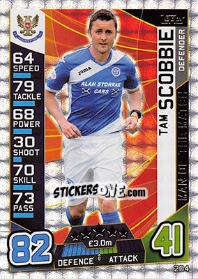 Sticker Tam Scobbie - SPFL 2016-2017. Match Attax n. 204 - Topps