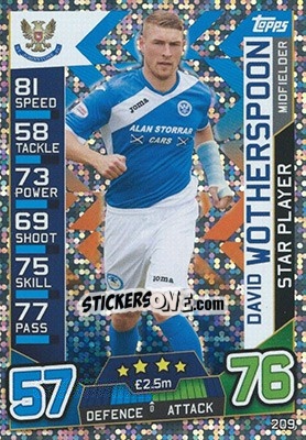 Sticker David Wotherspoon - SPFL 2016-2017. Match Attax n. 209 - Topps