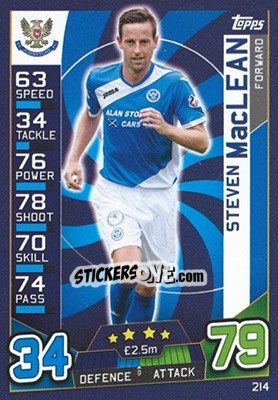 Sticker Steven MacLean - SPFL 2016-2017. Match Attax n. 214 - Topps