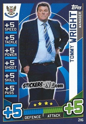 Sticker Tommy Wright - SPFL 2016-2017. Match Attax n. 216 - Topps
