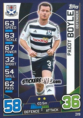 Sticker Paddy Boyle - SPFL 2016-2017. Match Attax n. 219 - Topps