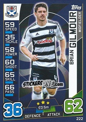 Sticker Brian Gilmour - SPFL 2016-2017. Match Attax n. 222 - Topps
