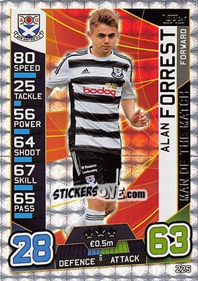 Sticker Alan Forrest - SPFL 2016-2017. Match Attax n. 225 - Topps