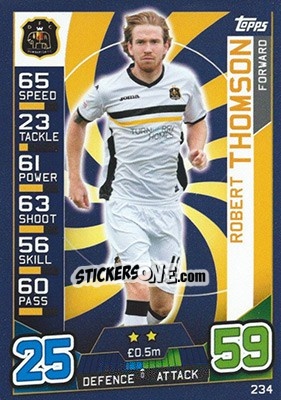 Sticker Robert Thomson - SPFL 2016-2017. Match Attax n. 234 - Topps