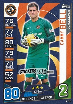 Sticker Cammy Bell - SPFL 2016-2017. Match Attax n. 236 - Topps