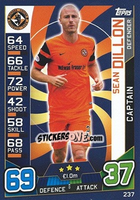 Sticker Sean Dillon - SPFL 2016-2017. Match Attax - Topps