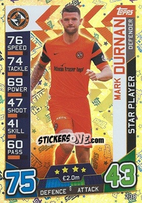 Figurina Mark Durnan - SPFL 2016-2017. Match Attax n. 238 - Topps