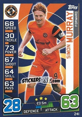Sticker Simon Murray - SPFL 2016-2017. Match Attax n. 241 - Topps