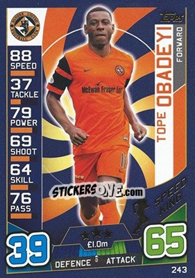 Sticker Tope Obadeyi - SPFL 2016-2017. Match Attax n. 243 - Topps
