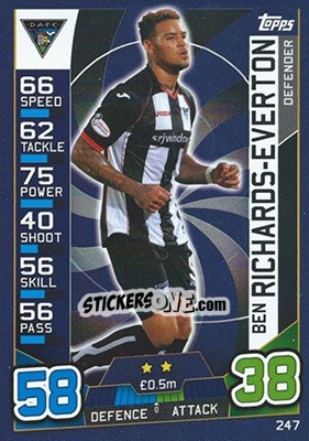 Sticker Ben Richards-Everton - SPFL 2016-2017. Match Attax n. 247 - Topps