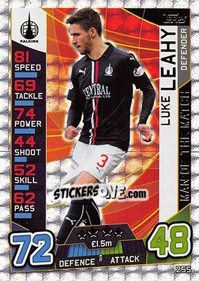 Sticker Luke Leahy - SPFL 2016-2017. Match Attax n. 255 - Topps