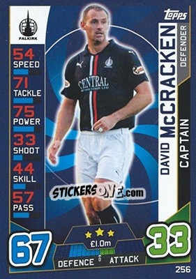 Sticker David McCracken - SPFL 2016-2017. Match Attax n. 256 - Topps