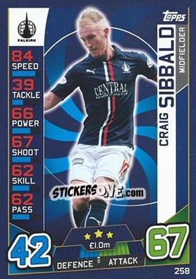 Figurina Craig Sibbald - SPFL 2016-2017. Match Attax - Topps