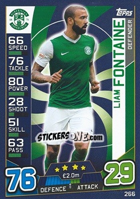Sticker Liam Fontaine - SPFL 2016-2017. Match Attax n. 266 - Topps