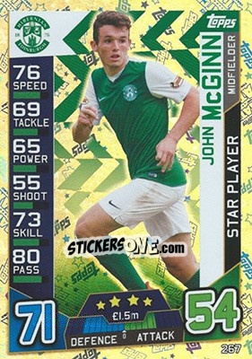 Sticker John McGinn - SPFL 2016-2017. Match Attax n. 267 - Topps