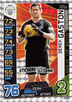 Sticker Derek Gaston - SPFL 2016-2017. Match Attax n. 272 - Topps