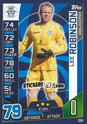 Sticker Lee Robinson - SPFL 2016-2017. Match Attax n. 281 - Topps
