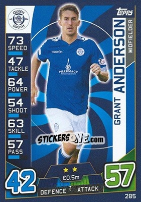 Sticker Grant Anderson - SPFL 2016-2017. Match Attax n. 285 - Topps