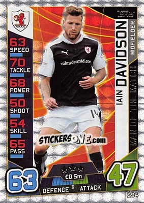 Sticker Iain Davidson - SPFL 2016-2017. Match Attax n. 294 - Topps