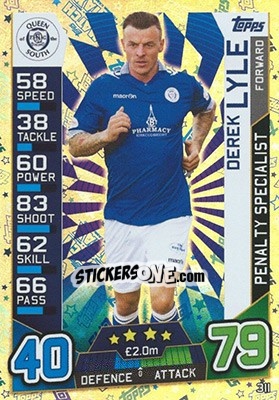 Sticker Derek Lyle - SPFL 2016-2017. Match Attax n. 311 - Topps