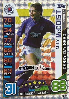 Sticker Ally McCoist - SPFL 2016-2017. Match Attax n. 314 - Topps