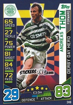 Sticker Andreas Thom - SPFL 2016-2017. Match Attax n. 318 - Topps