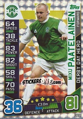 Cromo Mixu Paatelainen - SPFL 2016-2017. Match Attax n. 320 - Topps
