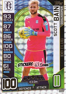 Sticker Scott Bain - SPFL 2016-2017. Match Attax n. 327 - Topps