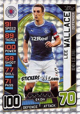Sticker Lee Wallace - SPFL 2016-2017. Match Attax n. 328 - Topps