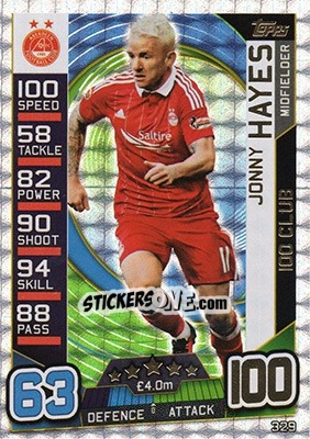 Sticker Jonny Hayes - SPFL 2016-2017. Match Attax n. 329 - Topps
