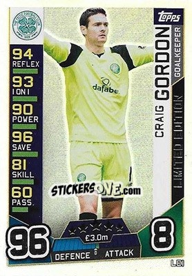 Figurina Craig Gordon - SPFL 2016-2017. Match Attax - Topps