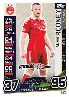 Sticker Adam Rooney - SPFL 2016-2017. Match Attax n. LE2s - Topps