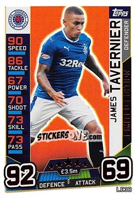 Sticker James Tavernier - SPFL 2016-2017. Match Attax n. LE3Bb - Topps