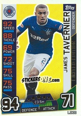 Sticker James Tavernier - SPFL 2016-2017. Match Attax n. LE3Bg - Topps