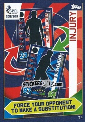Sticker Injury - SPFL 2016-2017. Match Attax n. T4 - Topps