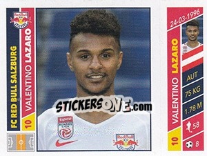 Sticker Valentino Lazaro - Österreichische Fußball Bundesliga 2016-2017 n. 14 - Panini