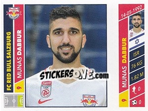 Sticker Munas Dabbur - Österreichische Fußball Bundesliga 2016-2017 n. 16 - Panini