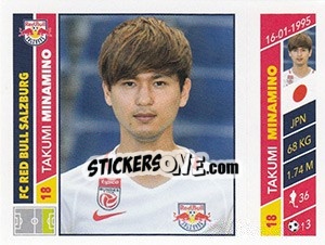 Sticker Takumi Minamino - Österreichische Fußball Bundesliga 2016-2017 n. 25 - Panini