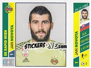 Cromo Jan Novota - Österreichische Fußball Bundesliga 2016-2017 n. 35 - Panini