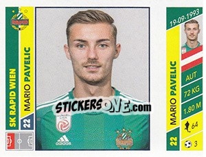 Figurina Mario Pavelic - Österreichische Fußball Bundesliga 2016-2017 n. 39 - Panini